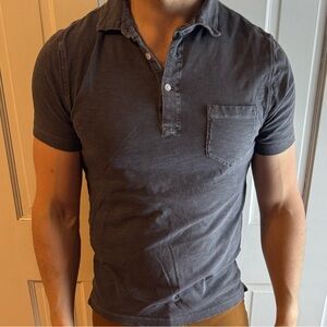 J. Crew Garment-Dyed Knit Grey Polo